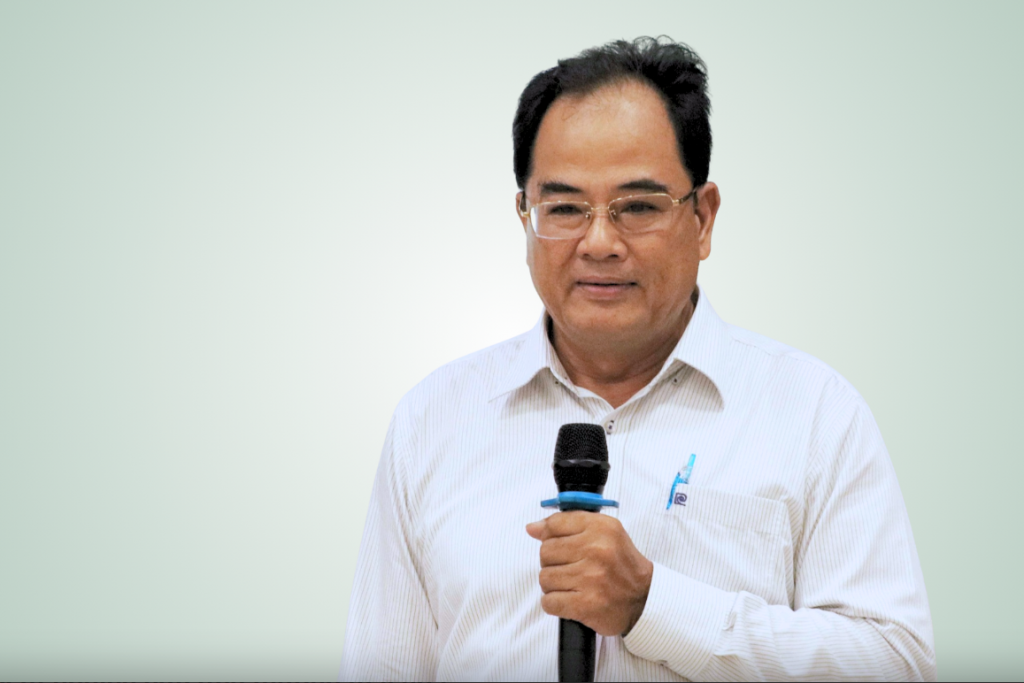 ThS Nguyễn Bảo Toàn - Phó viện trưởng Viện Khoa học phát triển tài năng Việt Nam - chia sẻ về góc nhìn sáng chế tại sự kiện - Ảnh: TRỌNG NHÂN